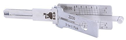 loboo Lishi ZD30 2-in-1 Decoder und Dietrich Auto Türschloss Öffner Kit Schlosser Werkzeuge