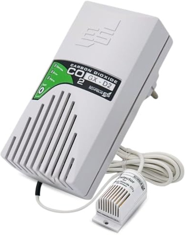 Schabus 300252 Gasmelder mit Externem NDIR-Sensor Netzbetrieben Detektiert Kohlendioxid CO2 für Frische Luft in Schule und Arbeit