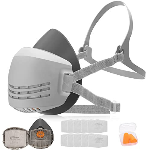 RANKSING Professionale ST-AX luminoso riutilizzabile respiratore semi-viso maschera gas maschera con 2 filtri per vernice polvere e formaldeide rettifica lucidatura spruzzatura e altri lavori