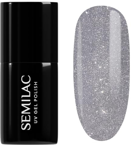 Semilac UV Nagellack 334 Silver Lavender 7 ml – Magnetischer Cat-Eye-Effekt – Lavendel mit Silber-Schimmer – Cat Eye Kollektion