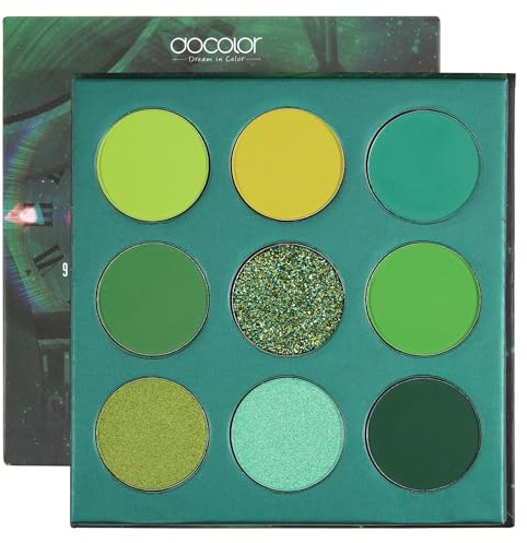 Docolor Lidschatten Palette Grün Edelstein Make Up Palette Vegane Formel 9 Farben Hochpigmentierte Matte Schimmernde Nackte Rauchige Glitzernde Creme Langlebige Wasserdichte