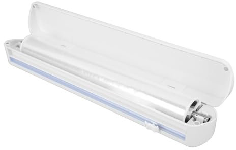 XHTLLO Dispenser per Involucri di Plastica, Taglierina per Pellicole per Alimenti con Design a Fessura, Dispenser Riutilizzabile Regolabile, Scatola da Taglio per Involucri