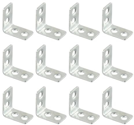 12 Stück L-förmige Eckwinkel, Metall-Eckstreben, Schublade, Regal, Wandhalterung, Befestigung rechtwinkliger Ecken, Klammer, Möbelbeschläge