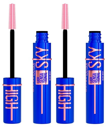 Maybelline New York Sky High Lash Sensational Volumenisierende und verlängernde Mascara mit Bambusfasern für starke Wimpern, flexible Bürste, geeignet für empfindliche Augen, Farbe Blue Mist - 2