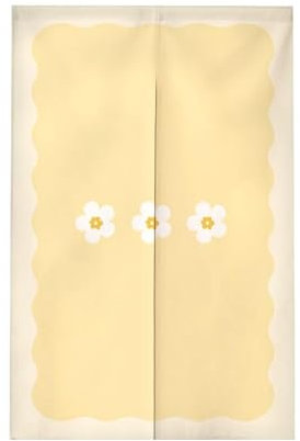 Türvorhang Gelbe Blume Küchenvorhänge Polyester Raumteiler Vorhang Kurz Scheibengardinen mit Teleskopstange Vorhänge Kurz Türvorhang Insektenschutz Fliegenvorhang Terrassentür 80x120cm