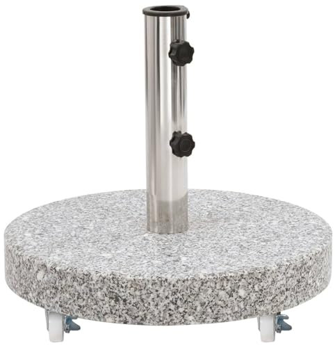 Juroupi Parasol Base Granite 30 kg Round Grey,Parasol Base,Garden Parasol Base,Garden Furniture & Accessories-48562