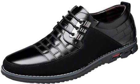 Dinglong Basket orthopedique Homme Nouveaux Hommes en Cuir laqué supérieur Britannique épissage décontracté Chaussures en Cuir pour Hommes Basket orthopedique Homme Basket Homme Chaussure Homme