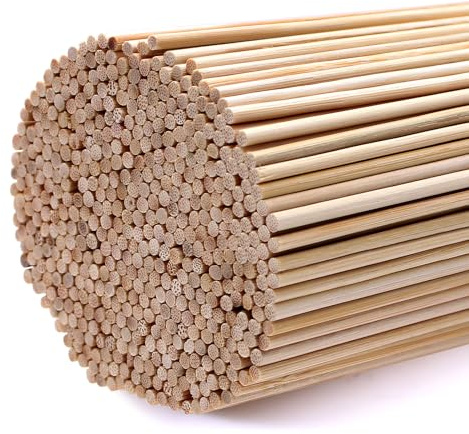NVGFTG 500 Stück Zuckerwatte Stäbe 300 mm × 3 mm Rund Holzstäbe zum Basteln | Rundholz Holzstab Bambusstäbe Bastelstäbe Holzstäbchen zum Basteln für DIY Kunstprojekte Holzarbeiten