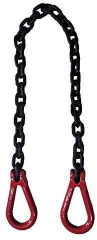 8mm Chain Sling Grade 80 Lifting Chain With Reeving Link Each End Egg Links Towing Lifting Pulling Recovery (1 Metre)
