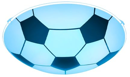 Kinderzimmerlampe Deckenleuchte Schlafzimmerleuchte Deckenlampe Fußball, Metall Glas schwarz weiß, dimmbar Fernbedienung RGB LED Farbwechsel, 8,5W 806Lm 3000K warmweiß, D 30 cm