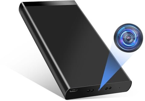 Nisanuki Camara Espia Oculta, 10000mAh Mini Cámaras Espías Power Bank 1080P HD, Micro Camara Seguridad 50 Horas de Grabación con Visión Nocturna Detector de Movimiento