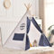Tienda de tipeo para niños Patrón Estrellado de la Carpa para niños con Cortina de Puertas y tragaluz 31.5x31.5x43 Pulgadas de Lino de algodón con Borla para Interiores, Interiores, para