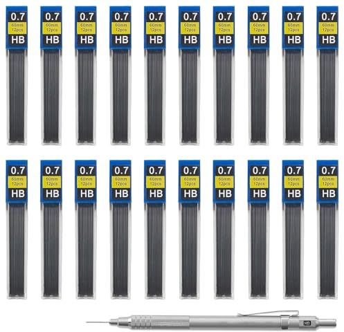 ZFRITP 240 Piezas Minas De Lápiz 0,7 Mm, Reemplazar Hb Mina De Lápiz Para Puerta Mina 0.7, Para Escribir Pintura, Casa Escuela, Negro