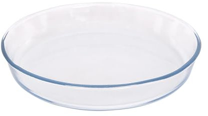 Argon Tableware Round Glass Oven Dish - 26cm x 26cm - 1x Small Deep Baking Casserole Lasagne Roasting Roaster Cooking Tray Bowl | Microwave Safe, Freezer Safe