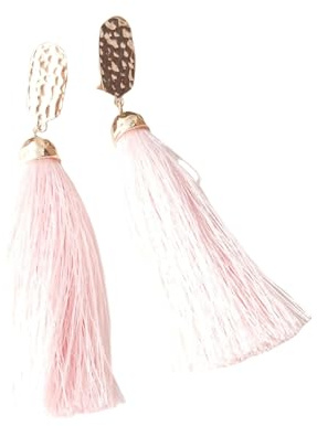 Pendientes Colgantes con Borlas Rosas, Elegantes y Sencillos, Estilo Bohemio, Accesorios para Vestidos De Fiesta, Ideales para Cumpleaños, Bodas, Fiestas y Carnavales.