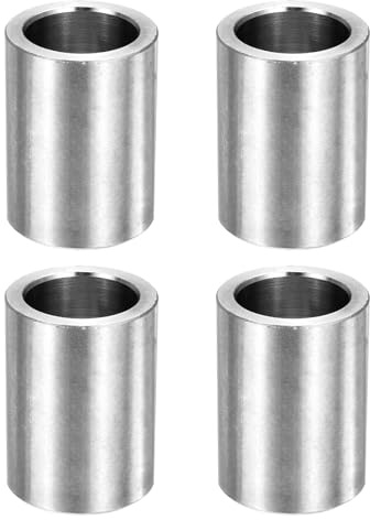 QUARKZMAN M16 Metall Abstandshalter 16mm ID x 22mm OD x 30mm L 4 Stück | Edelstahl Abstandshalter Rund Gewindelose Standoff Buchse Glatte Oberfläche für Schrauben Bolzen, Silber