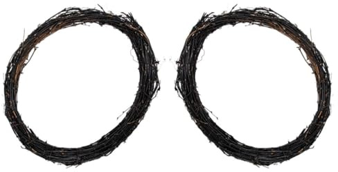 CLISPEED 2pcs Natural Grapevine Wreath Hoops for Halloween Christmas Wedding Decorations Diy Party Craft Wreath Rings Branch Forms