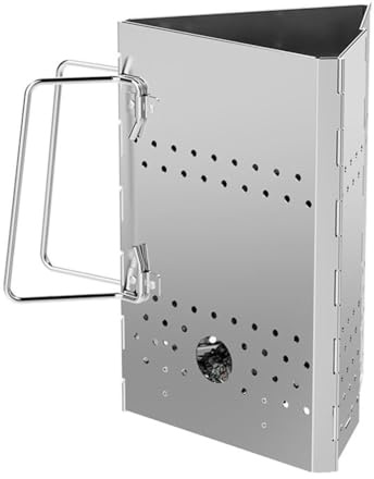 GLFLOW Faltbarer Grillkamin aus Edelstahl mit hitzebeständigem Griff Camping Grill Holzkohle