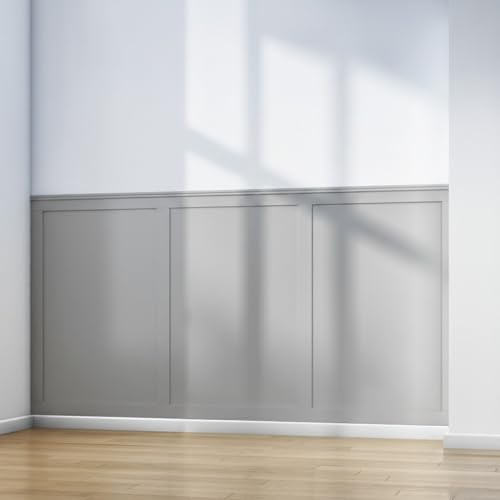 Cheshire Moulding Modern Shaker Wall Panel Minimalist Decorative Capping & Horizontal Slats, Pre-Cut DIY Kit for Living Room, Bedroom, or Hallway, Easy Installation Contemporary Shaker Style Paneling