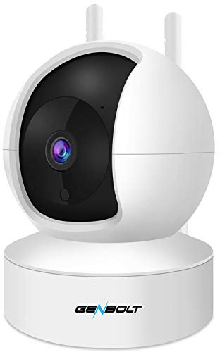 Telecamera di sorveglianza WiFi per interni,GENBOLT 2MP IP Videocamera wifi con rilevamento umanoide, visione notturna, 4X Zoom Pan Tilt, audio bidirezionale per la sicurezza domestica di bambini