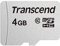 Transcend TS4GUSD300S Scheda di Memoria MicroSDXC 300S, 4 GB, Senza adattatore, Imballaggio Standard