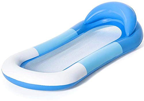 Stronrive Aufblasbares schwimmbett Wasser hängematte mit Netz Ultrabequeme Luftmatratze Schwimmende Wasser Bett Matte Swim Aufblasbare Kopf für Erwachsene und Kinder