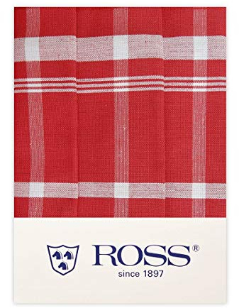 Ross - Exclusiv - Geschirrtücher Halbleinen - 0910-3er-Pack (50 x 70cm Rot)