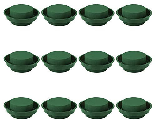 Apofly 12PCS Fleur Oasis Ronde Humide Mousse Florale Composition Florale Kit Fleur Mousse avec Bol pour Mariage Fleurs Décoration