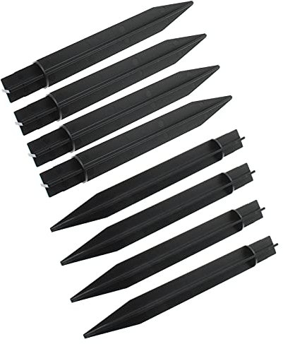 LBTODH 8 x ABS-Erdspieße, 21 cm, Solarleuchten, Ersatz-Erdspieße, Schwarz