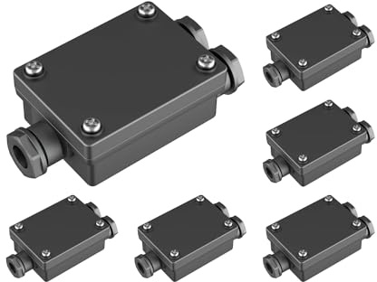 ledscom.de 6x 2-fach Kabelverbinder für außen, IP68, Muffe für 6-8mm Kabel-Durchmesser