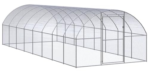 vidaXL Outdoor-Hühnerstall 3x8x2 m Verzinkter Stahl