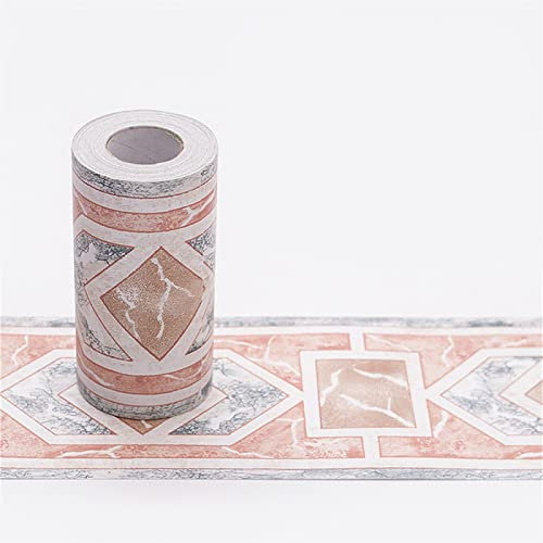 Guest Ruyunlai Tapetenbordüre Selbstklebend rot modern 10.6cm X 1000cm für Badezimmer Wohnzimmer Küche Verdicken PVC Dekorative Bordüre Abnehmbare Wasserdicht Taille rahmen Wandtattoo