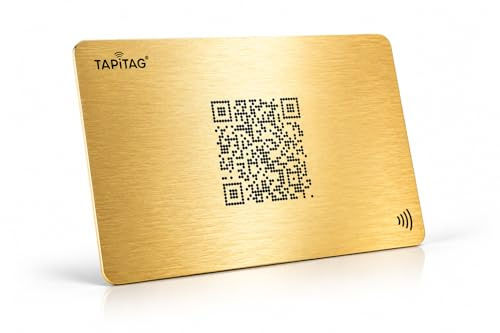 TAPiTAG NFC Tag + QR kontaktlose digitale Visitenkarte Metall (Gold)