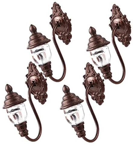 YARNOW 4 Stück Puppenhaus Wandleuchte Mikro-landschaftslampendekor Leuchtende Wandlampe Miniatur-eisenbahnlampe Puppenhaus-miniatur-laterne Züge Leichte Verzierung Baby Abs Elektrisch