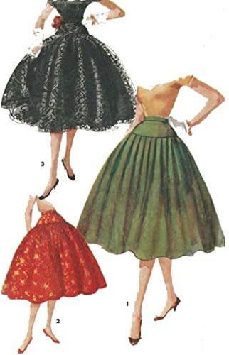 Generisch Swingrock-Schnittmuster, runder Swingrock, Rockabilly, Taille: 27'' (68,6 cm), Schwarz und Weiß