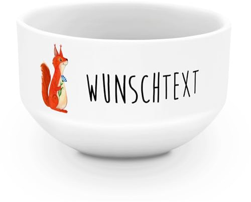 Mr. & Mrs. Panda Müslischale Eichhörnchen Blume - Personalisierte Geschenke, Eichhorn, Suppenschüssel, Schale Personalisieren, Schüsseln, Spruch Positiv, Lachen, Müslischüssel, Spaß, Lustige Sprüche