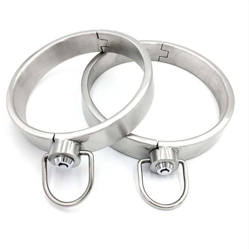 Tplkxurib Edelstahl Abschließbar Leicht Halsband SM Bondage Metall Halsreif,2 Größen Halsfessel Sex Halsbänder Fesseln Sklaven Kragen O Ring Erwachsene Spiel Spielzeug für Männer Frauen,Silber,Frauen