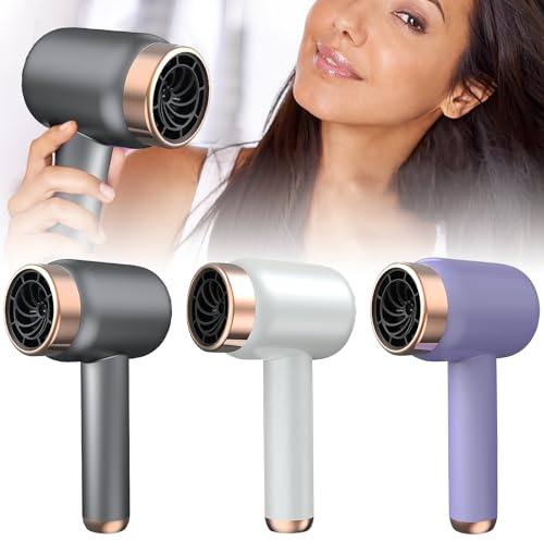Secador de pelo inalámbrico, secador de pelo de viaje, mini USB, secador de pelo portátil, secador de pelo con batería, secador de pelo recargable para mujeres, hombres (blanco)