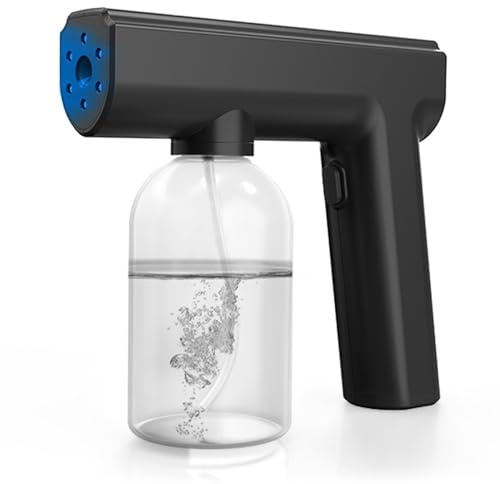 Desinfektionsmedel dimma, en-knapps start, ultrafin atomisering, bärbar dimspruta förbättrad 6 blå lju, sprutpistol med vattenkokare Typ-C-laddningsdesinfektionsspray för inomhusbruk, dimspruta,