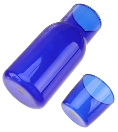 HOLIDYOYO Jarra y Juego De Tazas Azules De Vidrio Transparente Para Servir y Agua Fiestas y Uso Diario