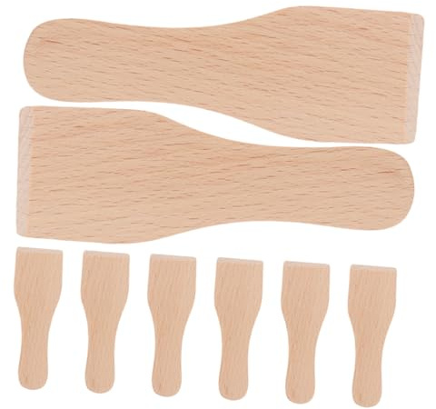 UTHCLO 8pièces Spatules Bois Pour Cuisine Ustensiles De Cuisson Réutilisables Pour Pâtisserie Retournement De Pizza Et Raclette Spatules Ergonomiques Et Résistantes à Usure