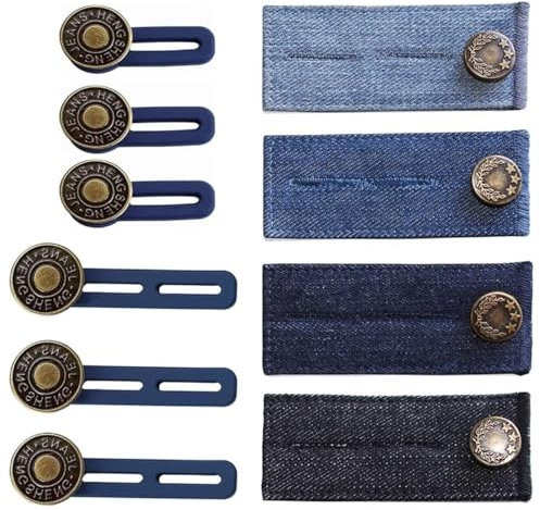 10stück Hosenbunderweiterung, Hosenerweiterung Schwangerschaft, Verstellbarer Hosenknopf Verlängerung, Hosenerweiterung für Jeans Röcke Hosen Umstandshose Unisex(Mehrere Farben)