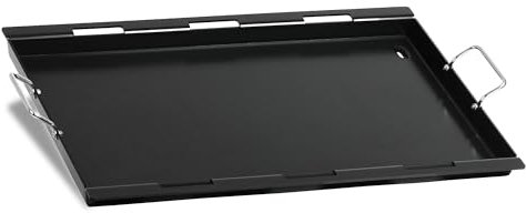 BBQ-Toro Piastra in acciaio e ceramica, 67 x 47,5 cm, piastra rivestita in ceramica, rettangolare, universale e massiccia, piastra in ceramica per carbone e gas, accessori per barbecue, ciotola per