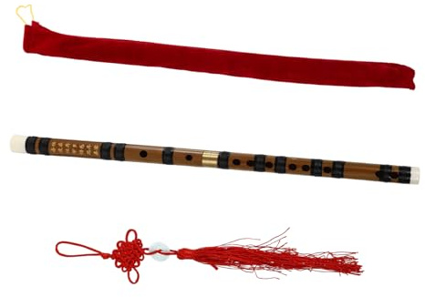 SUPVOX Flauta de Bambú Amarga Tradicional G Tono, Flauta Transversal de Dos Piezas en Color Madera Natural, Instrumento Musical Portátil para Estudiantes y Niños, Práctica y Educación