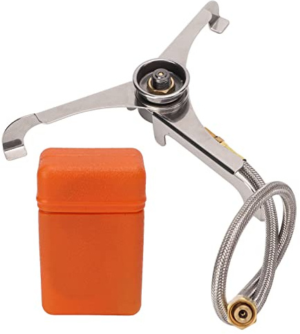 Adaptateur de Réchaud de Camping Portable avec Trépied Pliable, Connecteur de Réchaud à Gaz pour Activités de Plein Air, Alliage Résistant à la Chaleur, Conversion en Acier