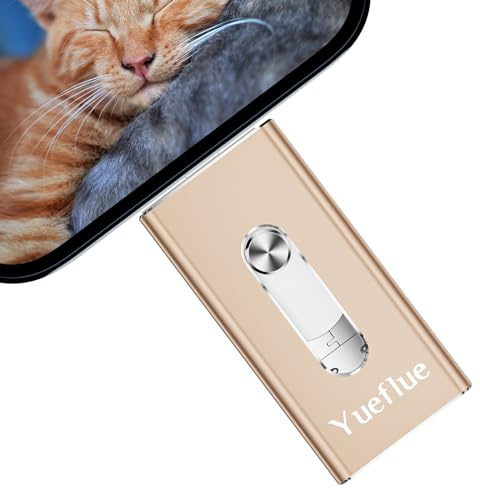 Yueflue USB Stick 128GB, 3 in 1 USB Stick für lphone Externer Speicher zum Speichern von Mehr Fotos und Videos.Speicherstick für i0S/OTG Android/PC, Keine Notwendigkeit APP Herunterladen.