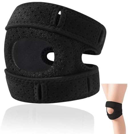 MisFun Ortho Rodilleras, Rodillera Ortho Rotule, Rodilleras Menisco y Ligamento, Rodillera Deportiva, para Aliviar el Dolor de Rodilla de Correr, Artritis, RecuperacióN de Lesiones de Tenis (Negro)