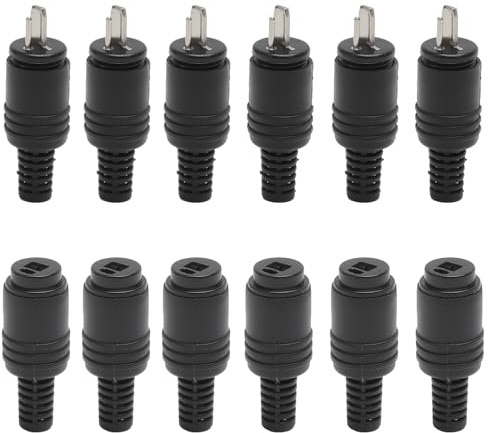 HENGBIRD 12 Connettori e Prese DIN a 2 Poli con Morsetti a Vite, 6 Paia di Cavi per Altoparlanti HiFi DIN Maschio/Femmina Compatibili per Amplificatori Stereo e Sistemi di Altoparlanti