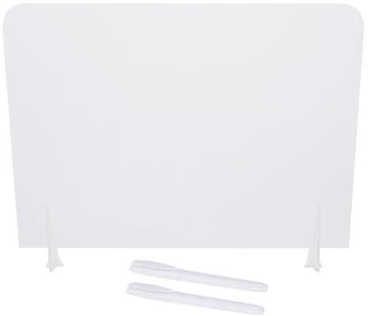 Sosoport Pizarra Acrílica Transparente Borrable de Escritorio Pizarra de Notas para Estudiantes y Hogar 1 Tablero Grande y 2 Rotuladores Blancos Portátil y Multiusos para Oficina y