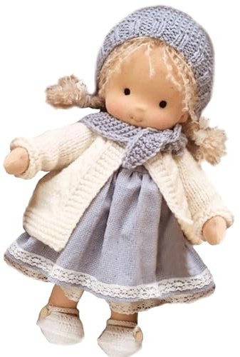 Suxdlan Bambola di pezza 9, 5x2, 4x4, 7'' Adorabile Bambola di Peluche Morbida con Cappello di Stoffa e Sciarpa Squisito Mini Gioco di Ruolo Natalizio per promuovere L'Amore e la Compagnia